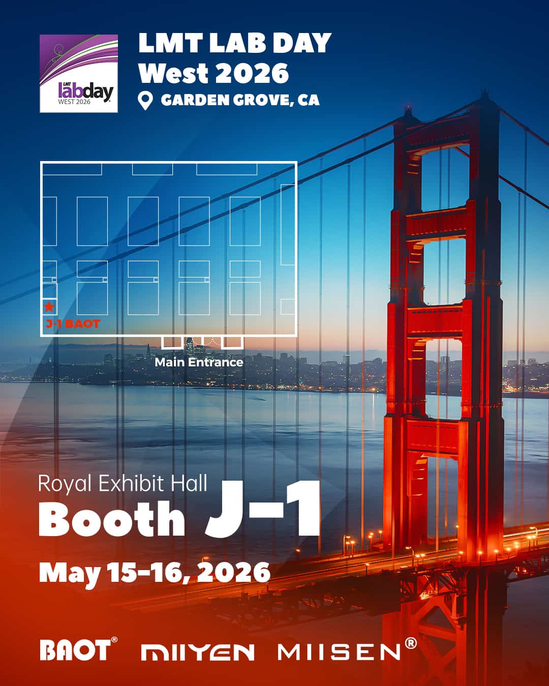 BAOT booth J1 LMT LAB DAY West 2026 Hyatt Regency Orange County